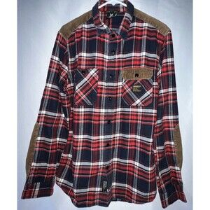 FINGERCROXX Military Gear Button Down Flannel Shirt Mens Size XL